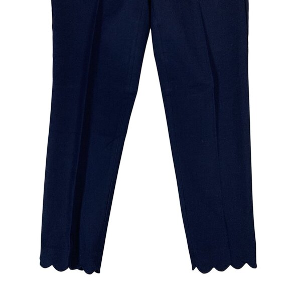 Talbots Chatham Navy Ankle Pants Scallop Hem Tailored Work Trousers 4 Classic - Picture 3 of 8